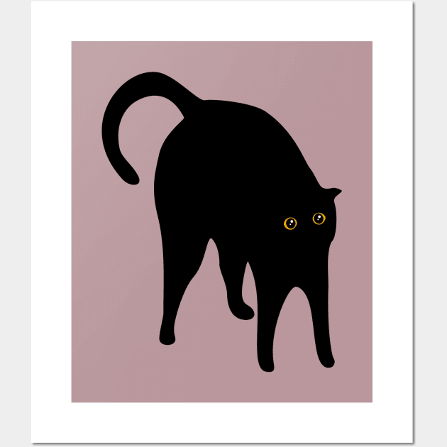 Scared black cat Wall Art by Lastdrop
